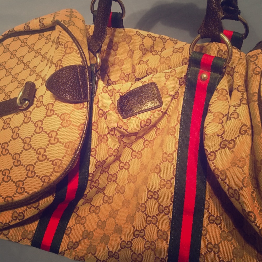 Authentic vintage Gucci duffel bag